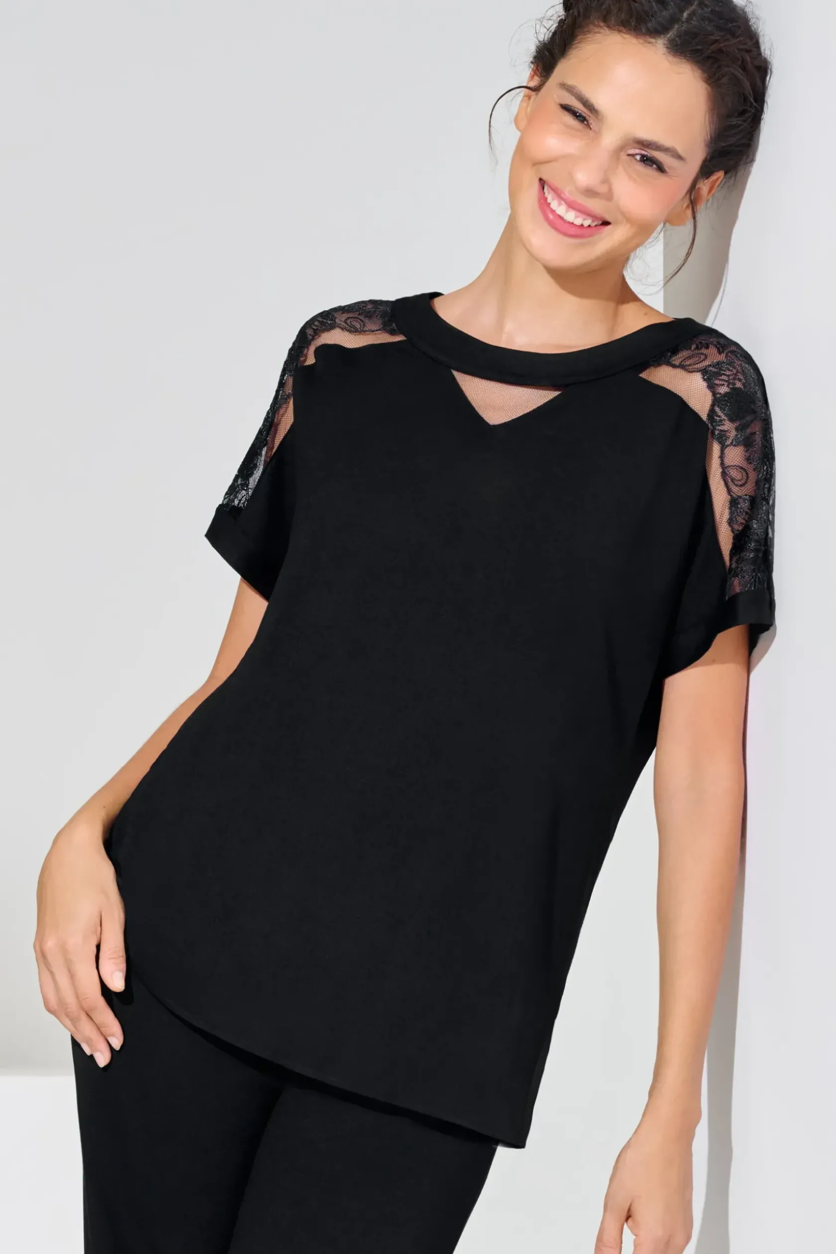 Lisca Pyjama mit Schlafshirt und Hose »Eminence«|Damen Pyjamas