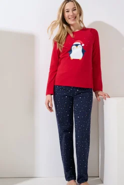 Lisca Pyjama mit Schlafshirt und Hose »Twinkle Star«|Damen Pyjamas