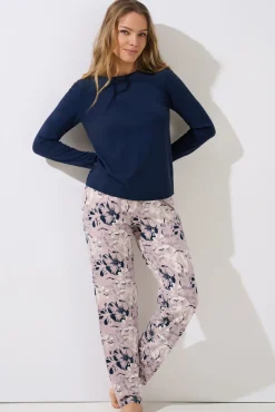 Lisca Pyjama mit Schlafshirt und Hose »Ocean«|Damen Pyjamas