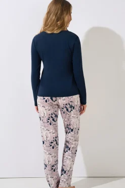Lisca Pyjama mit Schlafshirt und Hose »Ocean«|Damen Pyjamas