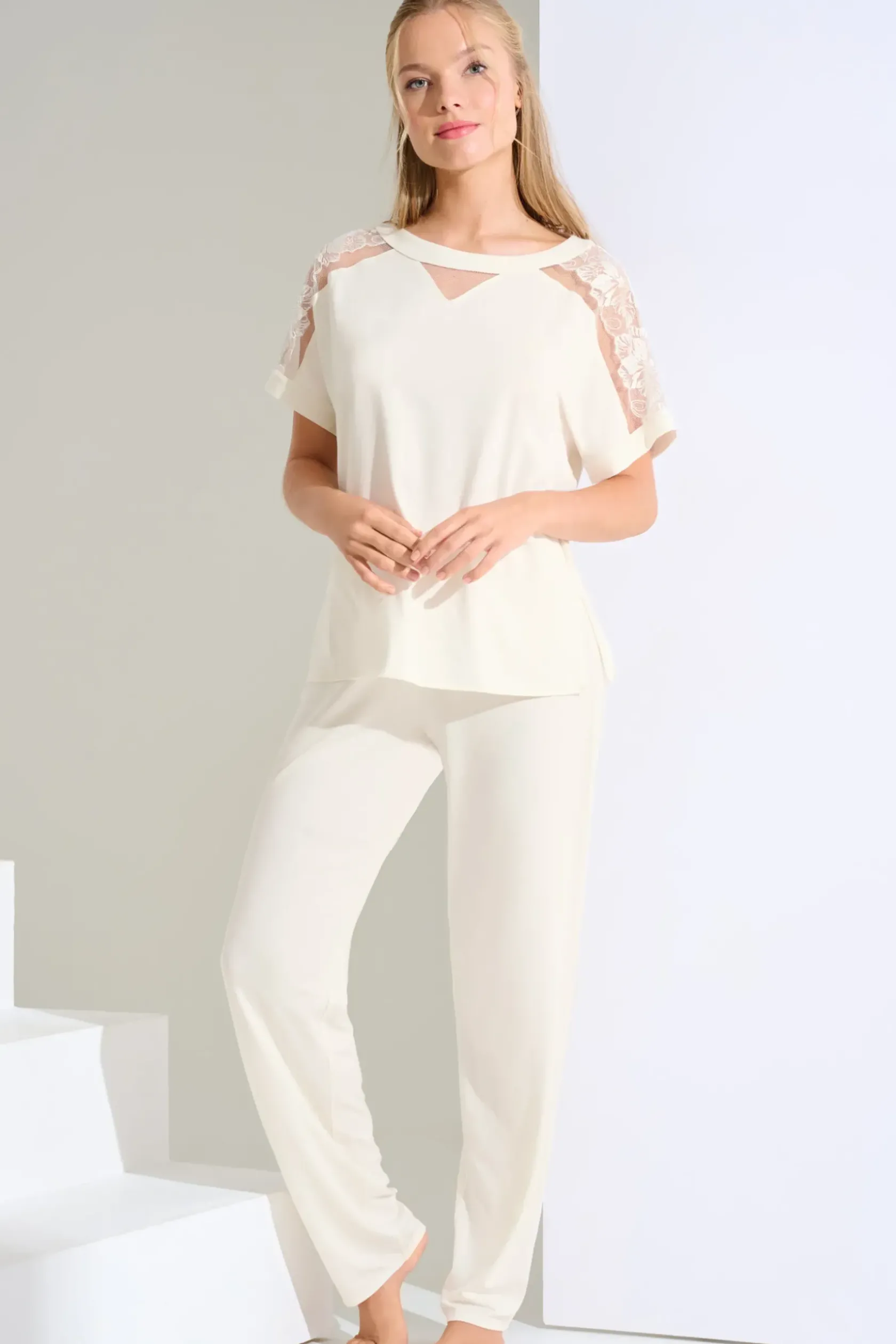 Lisca Pyjama mit Schlafshirt und Hose »Eminence«|Damen Pyjamas