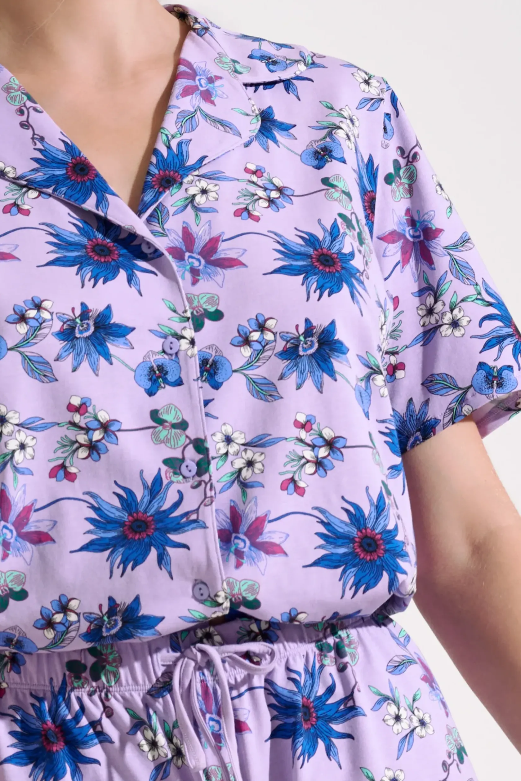 Lisca Pyjama mit Schlafshirt und Shorts »Flowers«|Damen Pyjamas