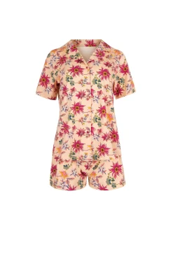 Lisca Pyjama mit Schlafshirt und Shorts »Flowers«|Damen Pyjamas