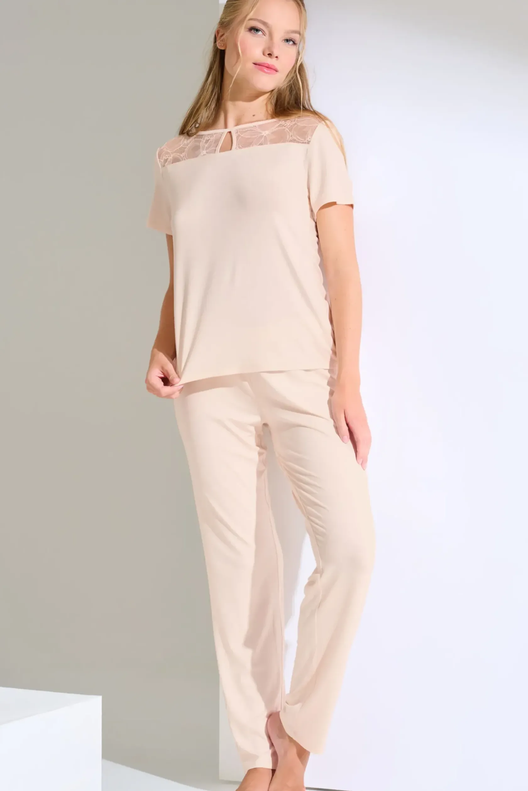 Lisca Pyjama mit Schlafshirt und Hose »Patricia«|Damen Pyjamas