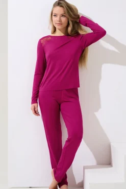 Lisca Pyjama mit Schlafshirt und Hose »Evelyn«|Damen Pyjamas