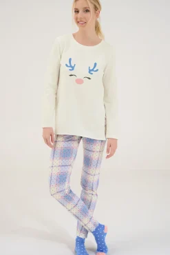 Lisca Pyjama mit Schlafshirt und Leggings »Holiday«|Damen Pyjamas