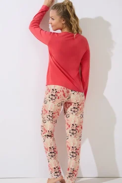 Lisca Pyjama mit Schlafshirt und Hose »Ocean«|Damen Pyjamas