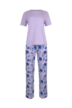 Lisca Pyjama mit Schlafshirt und Hose »Flowers«|Damen Pyjamas