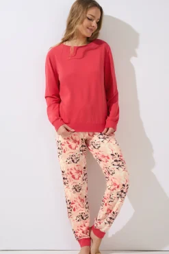 Lisca Pyjama mit Schlafshirt und Hose »Ocean«|Damen Pyjamas